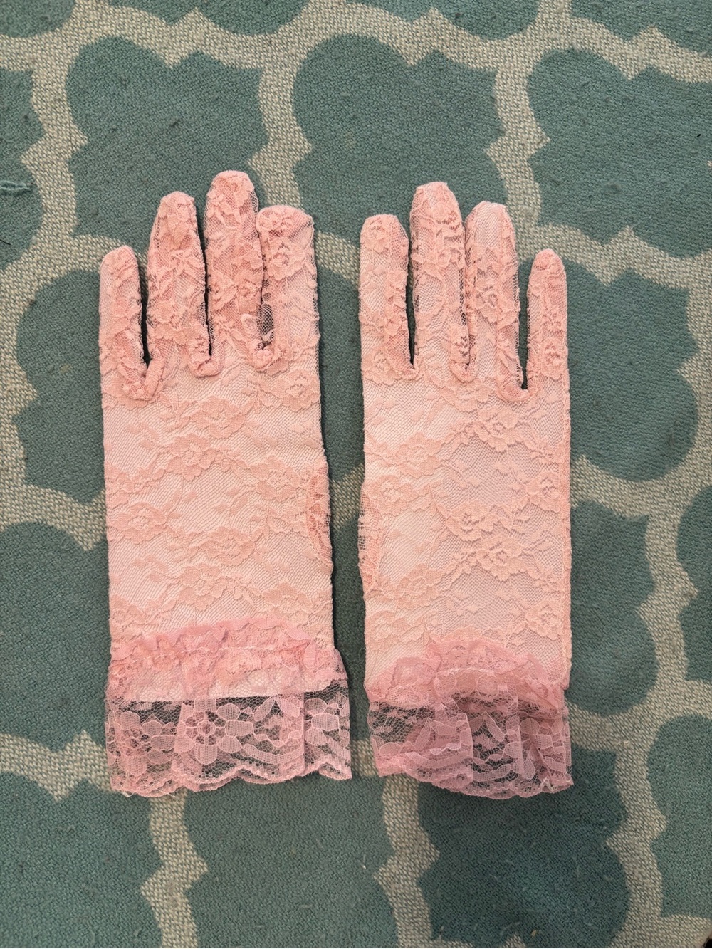 Delicate Pink Lace Gloves for Women